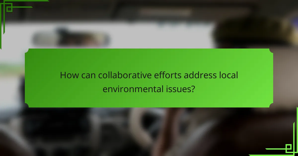 How can collaborative efforts address local environmental issues?