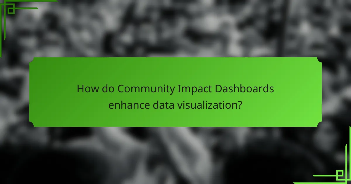 How do Community Impact Dashboards enhance data visualization?