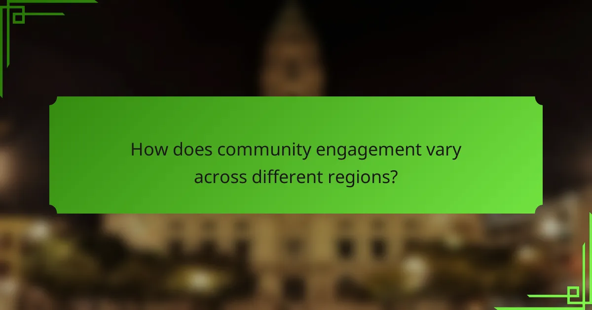 How does community engagement vary across different regions?