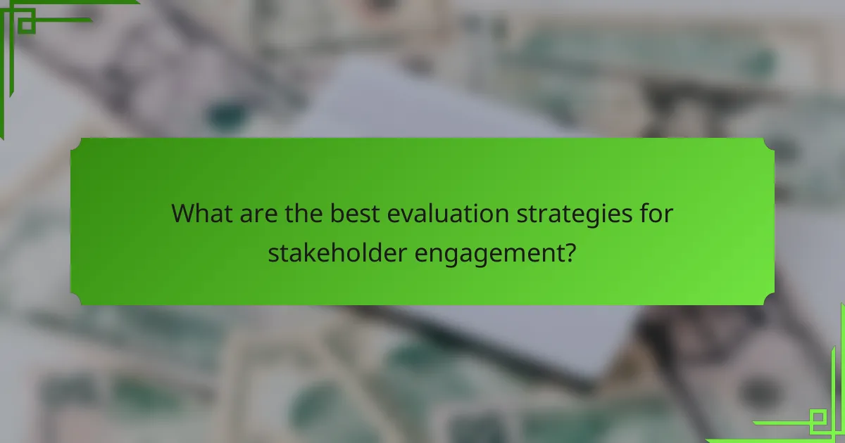 What are the best evaluation strategies for stakeholder engagement?