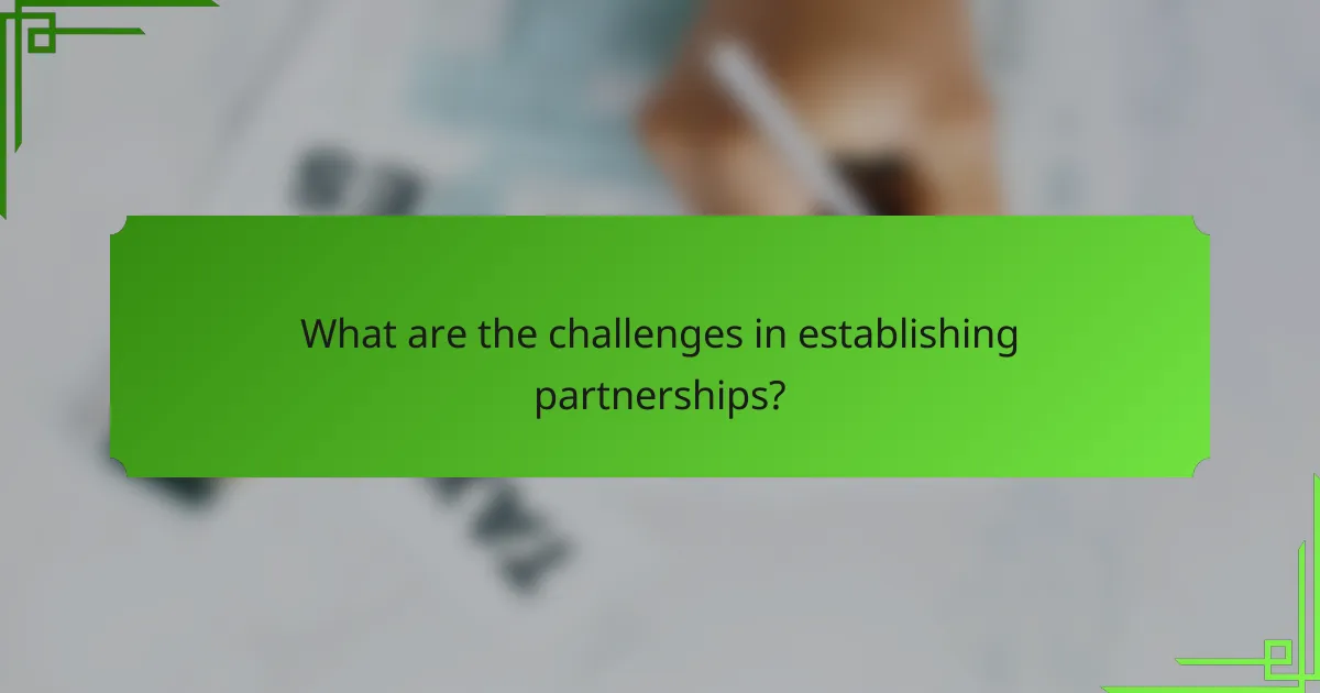 What are the challenges in establishing partnerships?