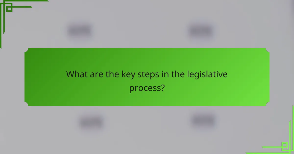 What are the key steps in the legislative process?