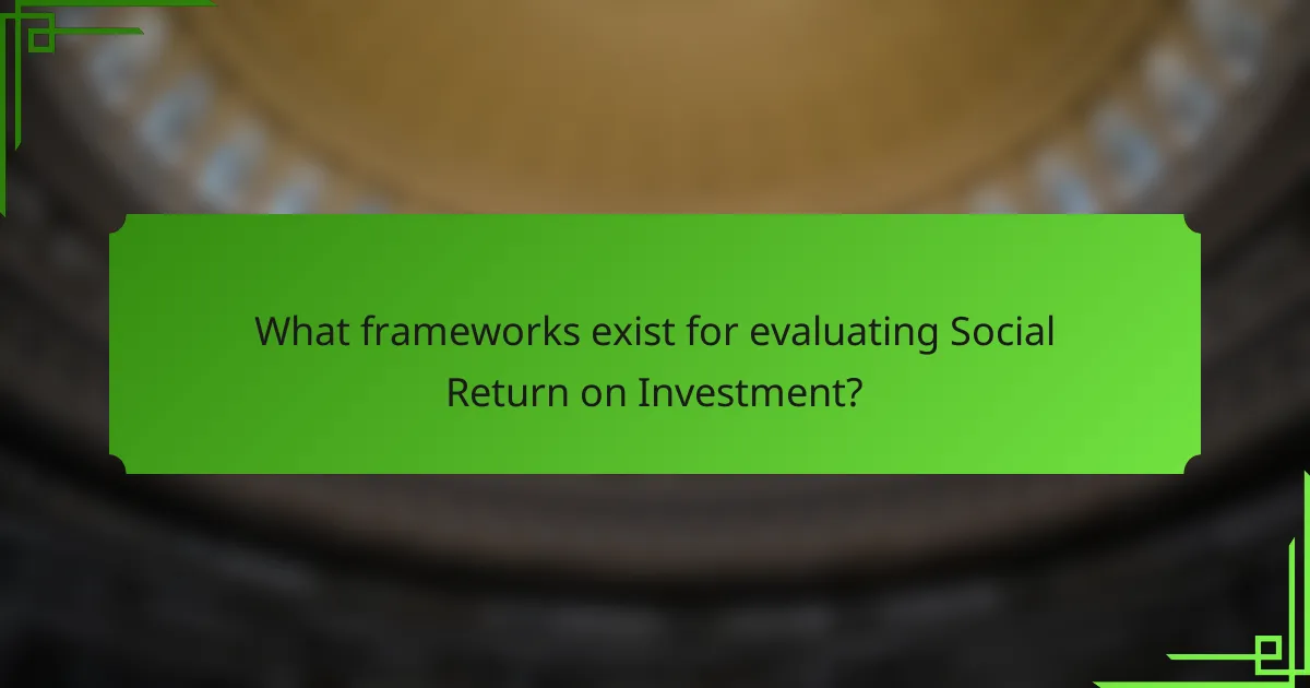 What frameworks exist for evaluating Social Return on Investment?