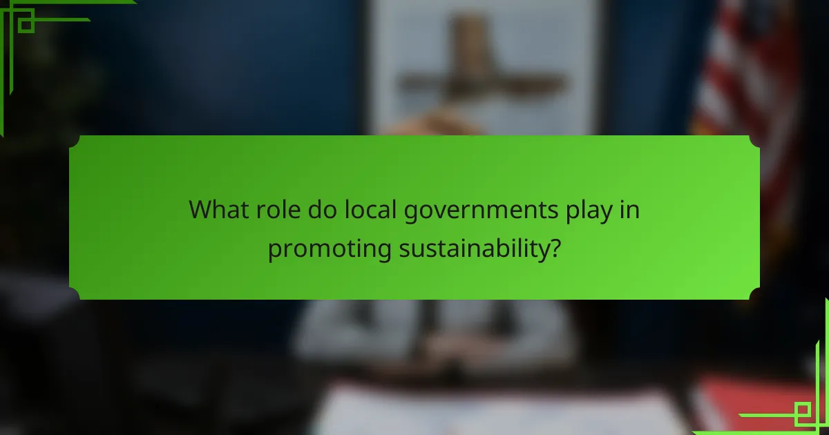 What role do local governments play in promoting sustainability?