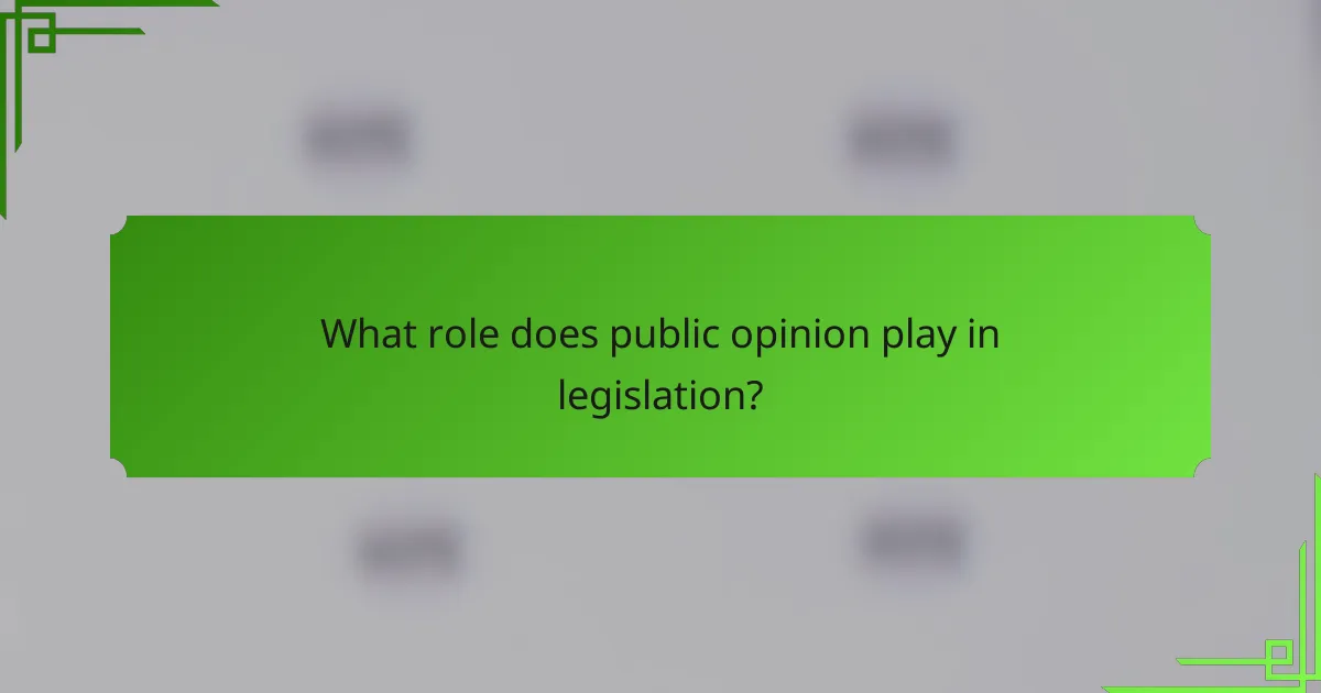 What role does public opinion play in legislation?